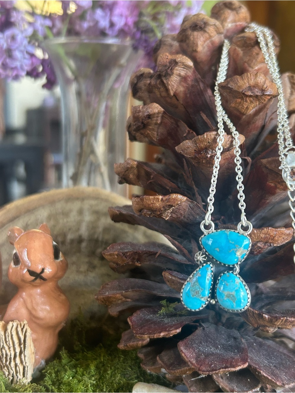 925 Sterling look at that color turquoise necklace